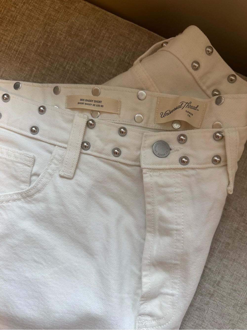 Universal Thread White Studded Jean Shorts